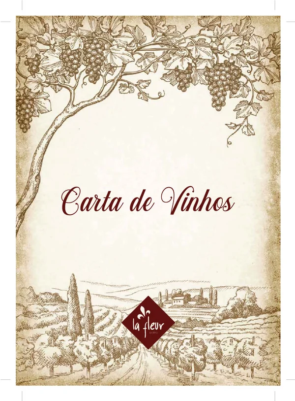 Página 1 da carta de vinhos do La Fleur Bistrô