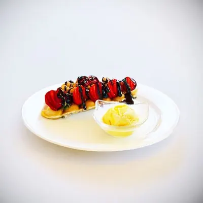 Bubble waffle de chocolate e morango do Bistrô La Fleur